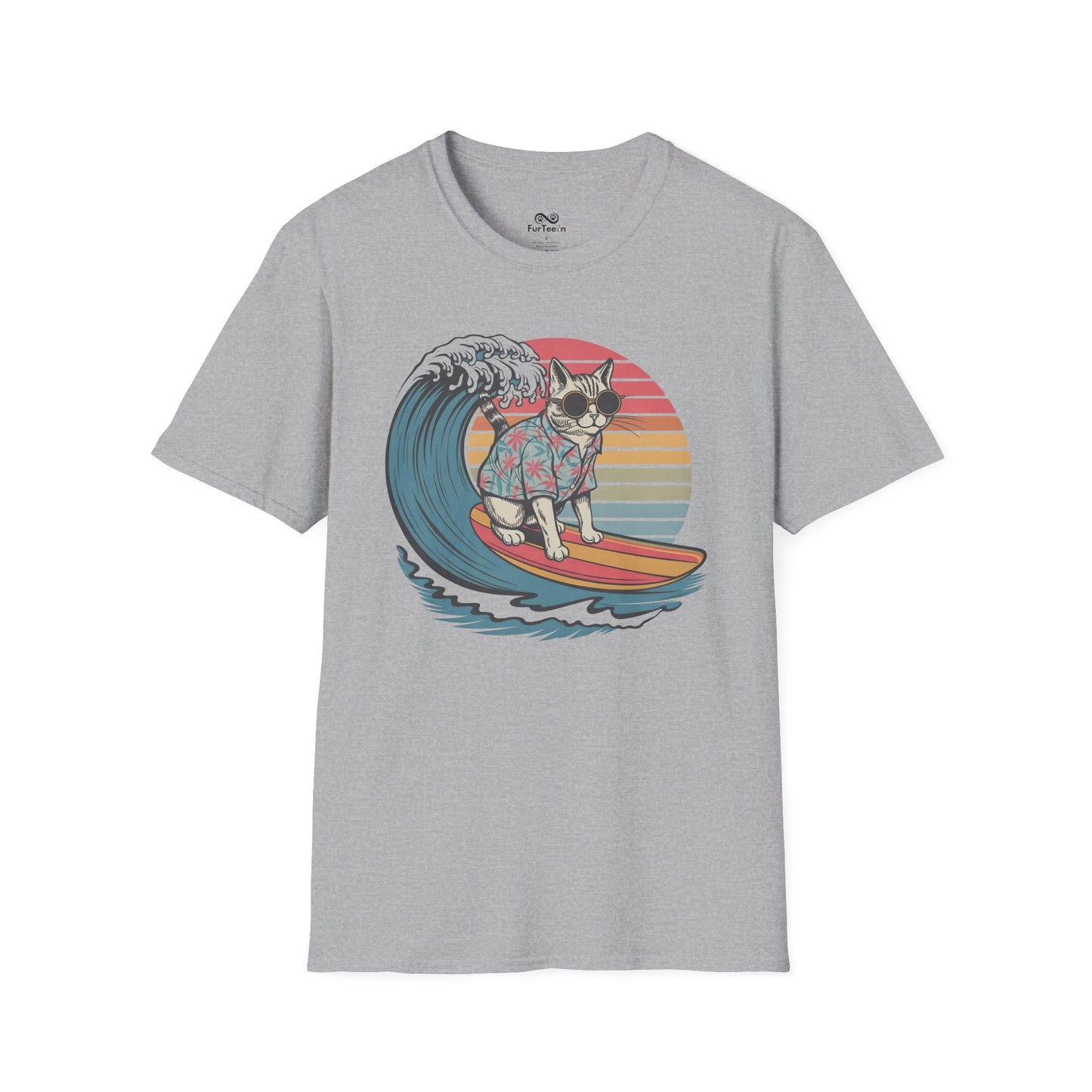Vintage Retro Sun Graphic Unisex Cat T-Shirt