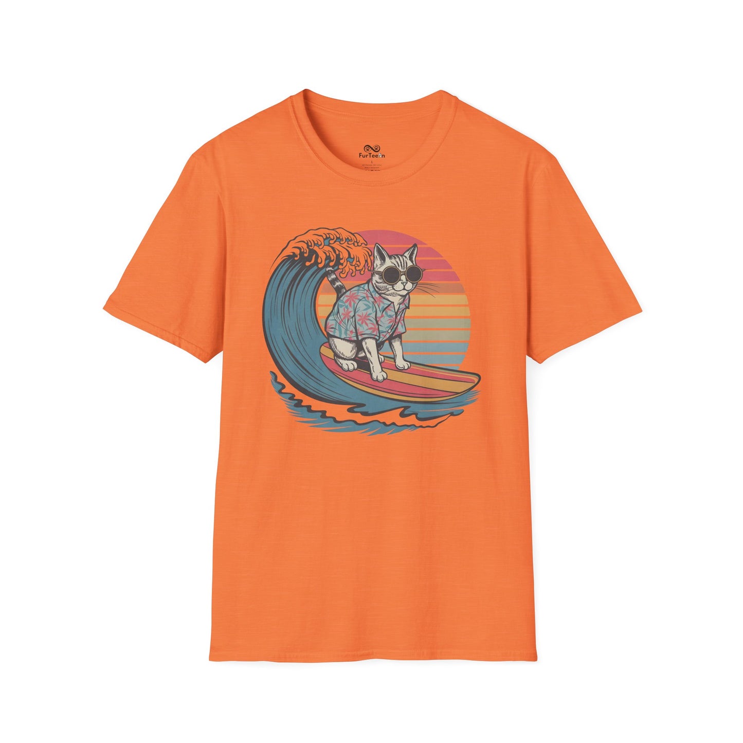 Vintage Retro Sun Graphic Unisex Cat T-Shirt