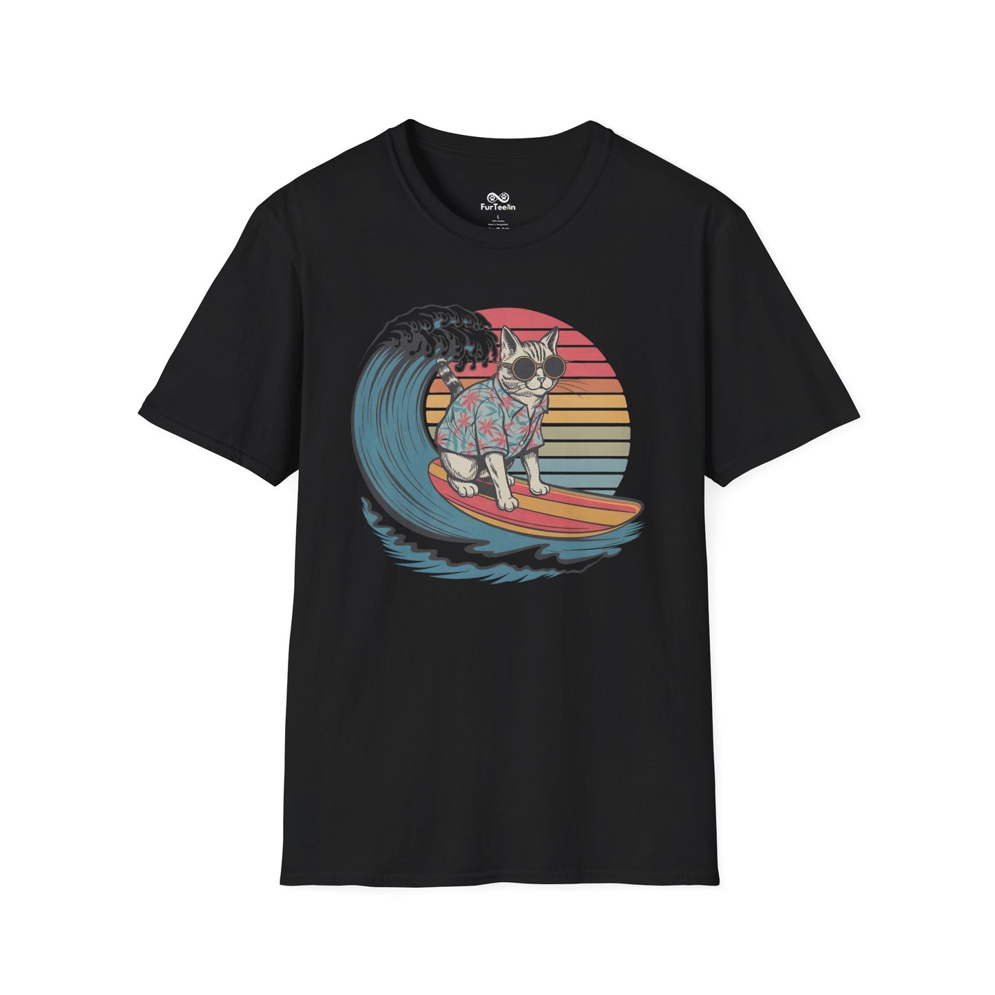 Vintage Retro Sun Graphic Unisex Cat T-Shirt