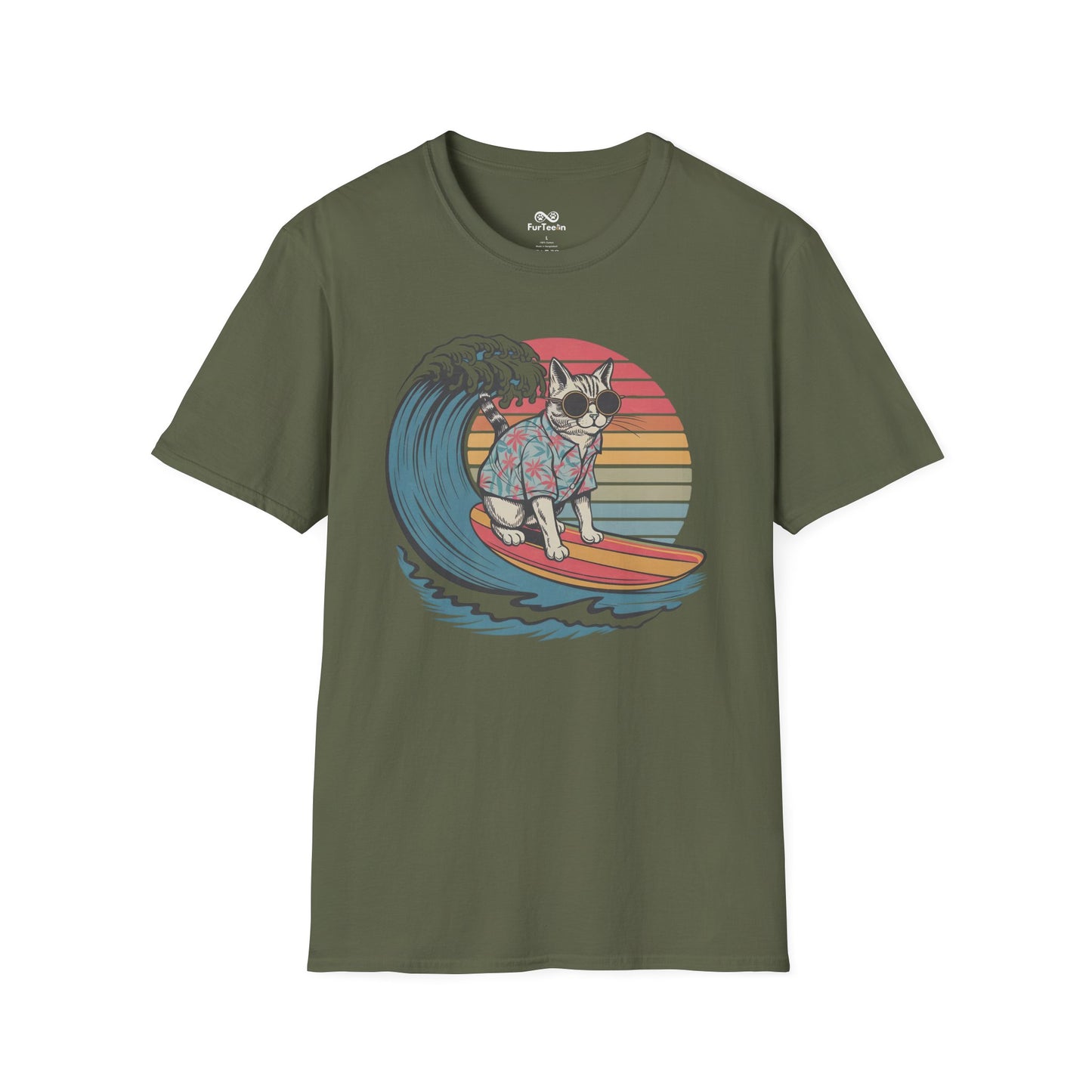 Vintage Retro Sun Graphic Unisex Cat T-Shirt