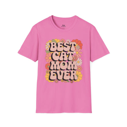 Best Cat Mom Ever Text Graphic Cat Unisex T-Shirt