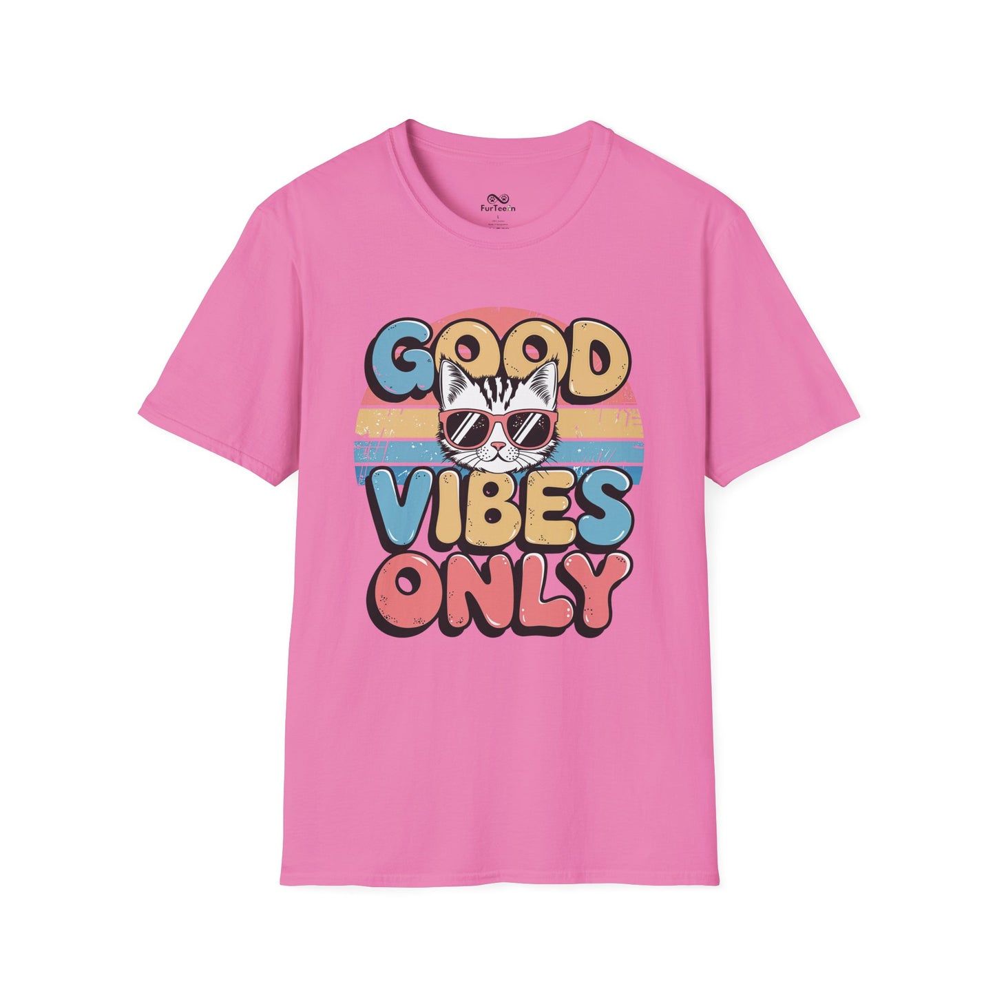 Good Vibes Only Graphic Cat Unisex T-Shirt