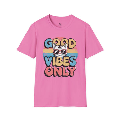 Good Vibes Only Graphic Cat Unisex T-Shirt