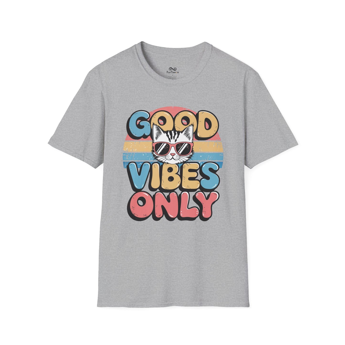 Good Vibes Only Graphic Cat Unisex T-Shirt