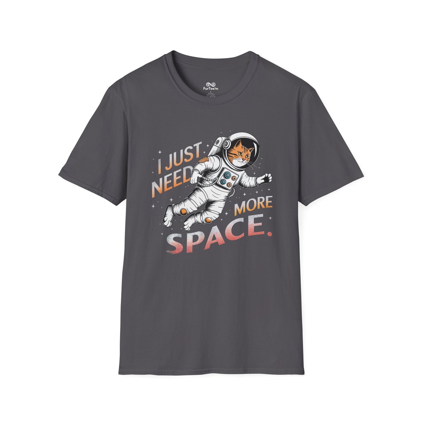 "I Just Need More Space" Text Graphic Cat Unisex T-Shirt