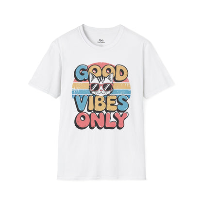 Good Vibes Only Graphic Cat Unisex T-Shirt