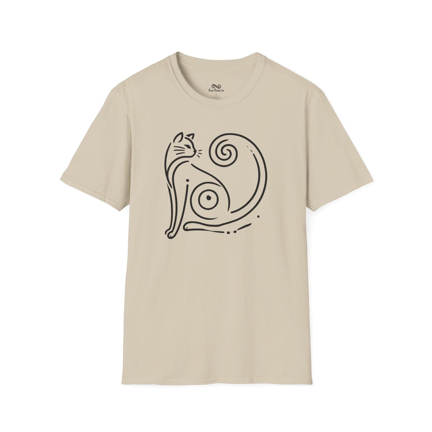 Minimalist Single Outline Cat Unisex T-Shirt