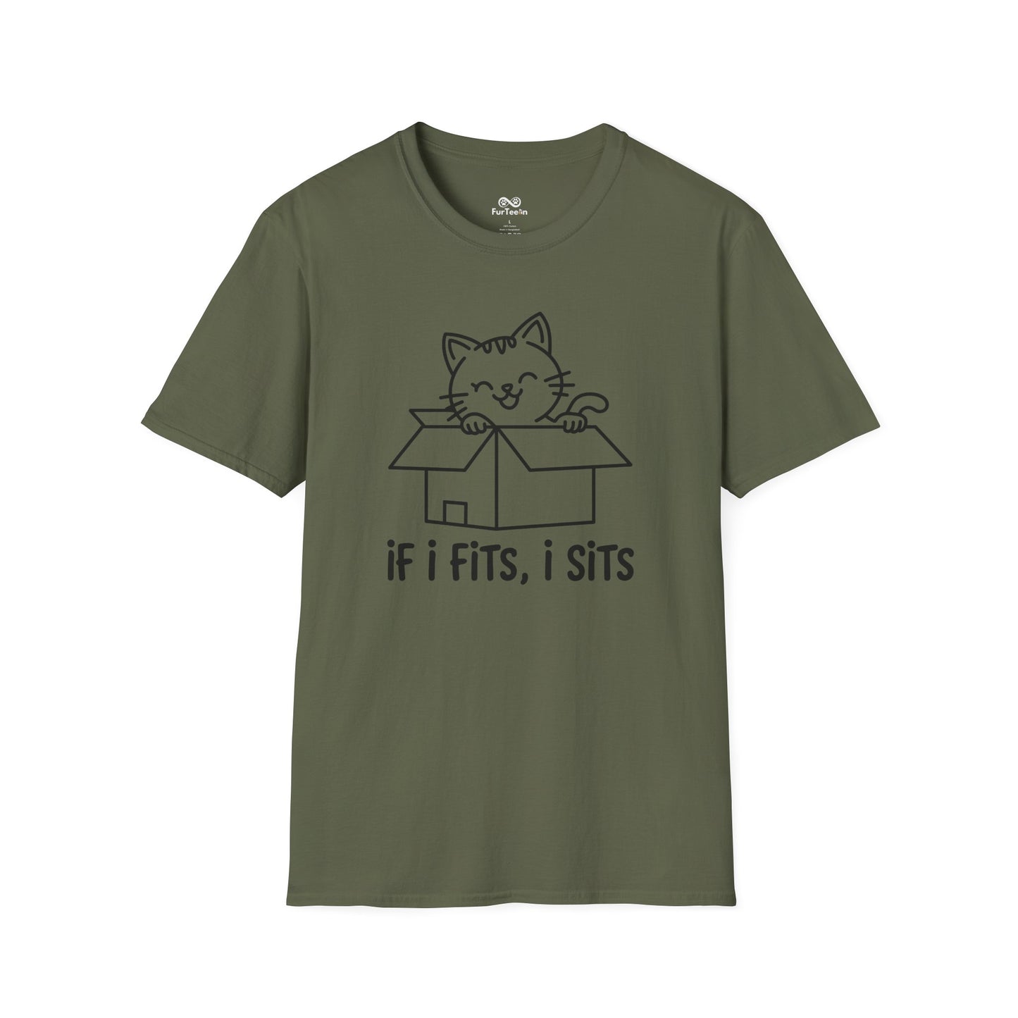 If i fit i sits Text Graphic Cat Unisex T-Shirt