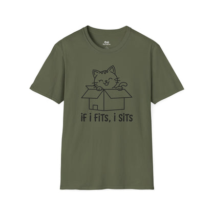 If i fit i sits Text Graphic Cat Unisex T-Shirt