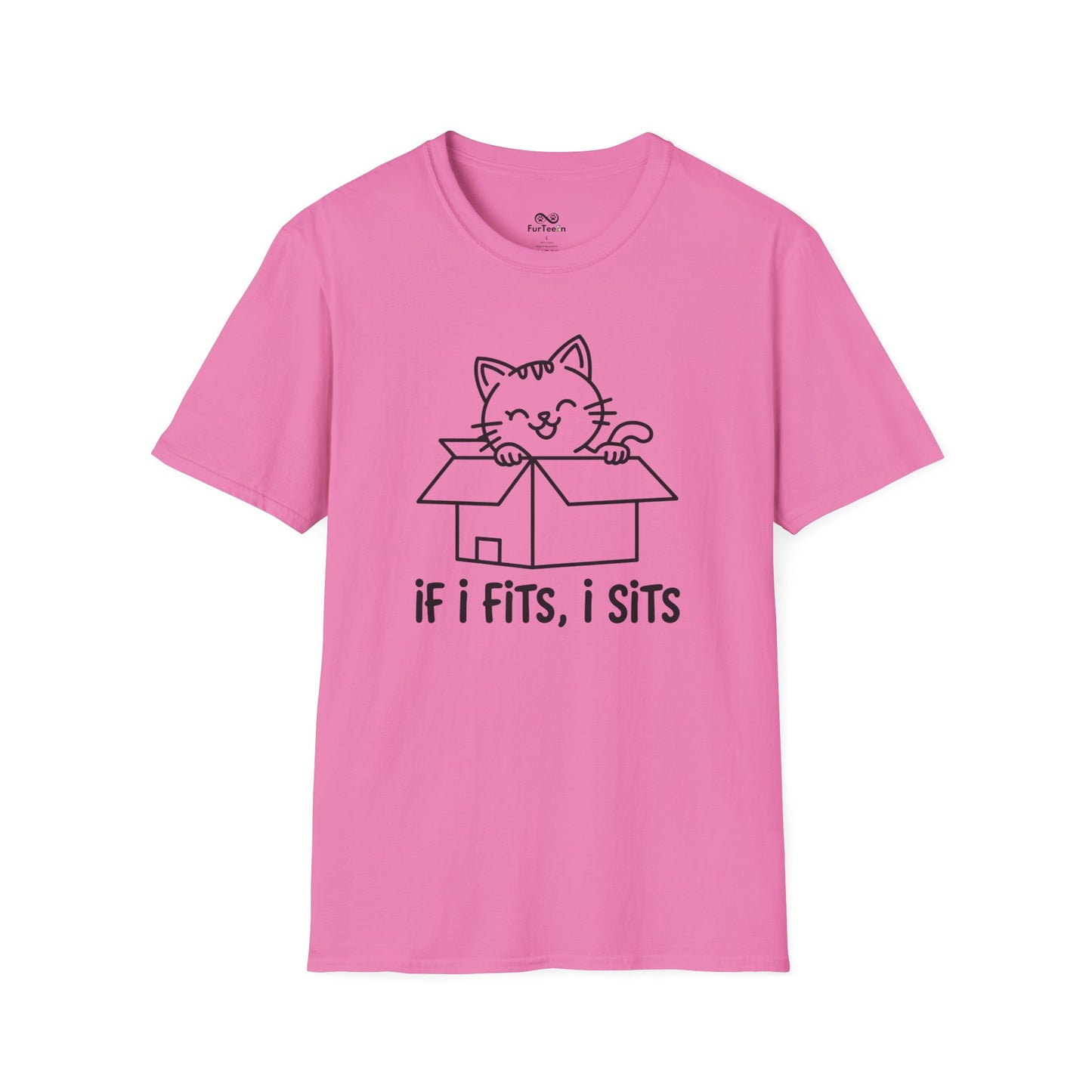 If i fit i sits Text Graphic Cat Unisex T-Shirt