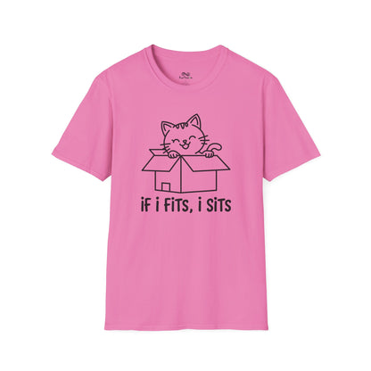 If i fit i sits Text Graphic Cat Unisex T-Shirt