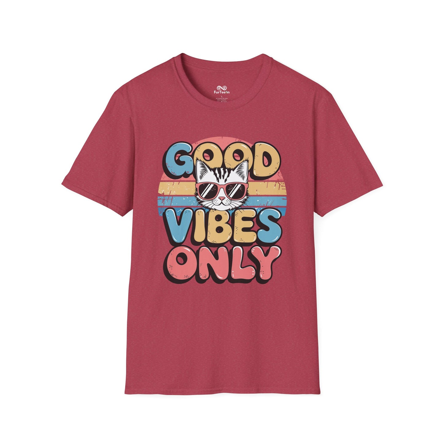 Good Vibes Only Graphic Cat Unisex T-Shirt