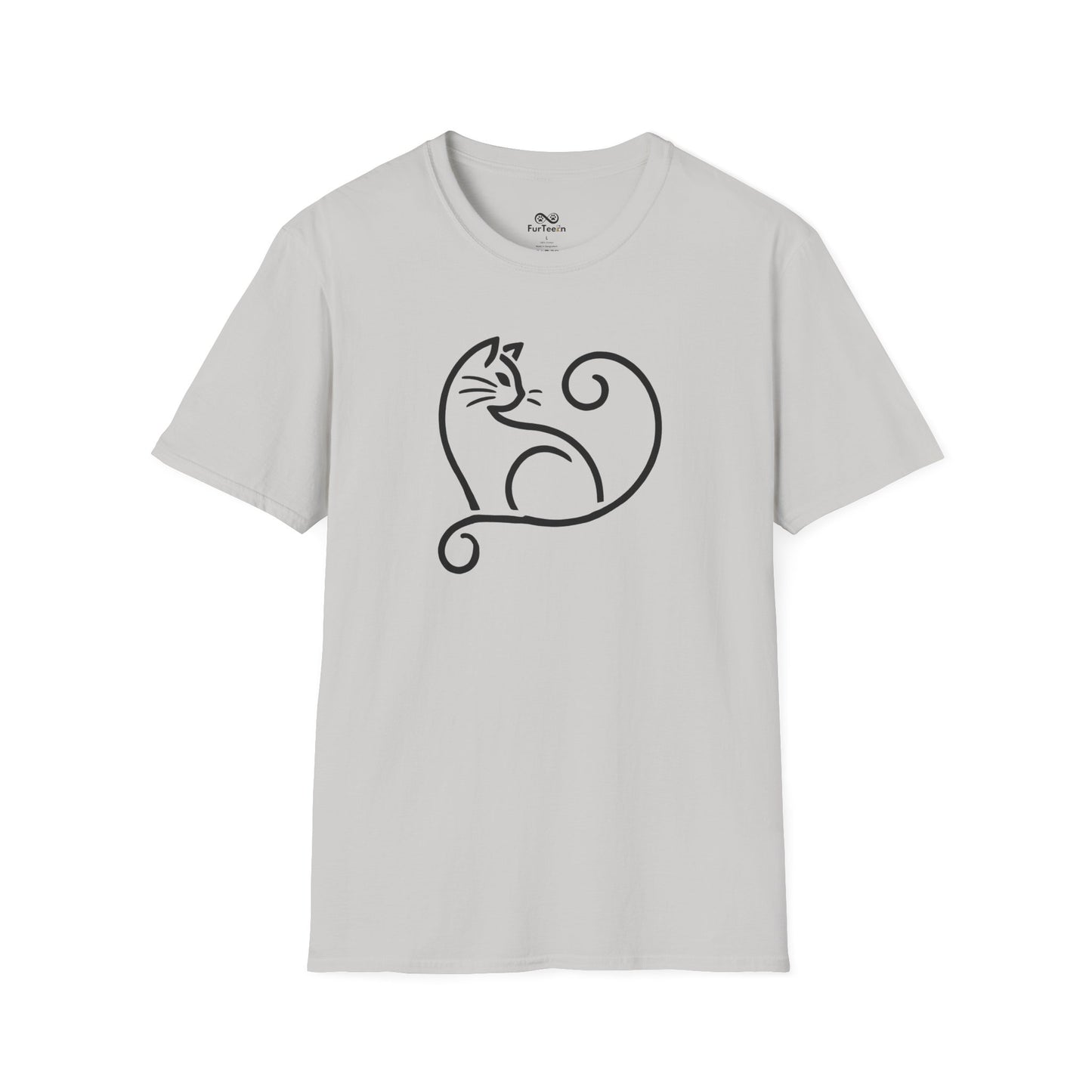 Minimalist Single Outline Cat Unisex T-Shirt
