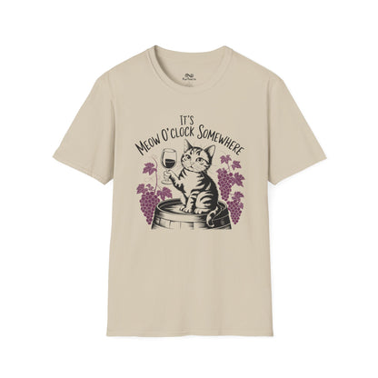 It's Meow O' Clock Somewhere Graphic Cat Unisex T-Shirt