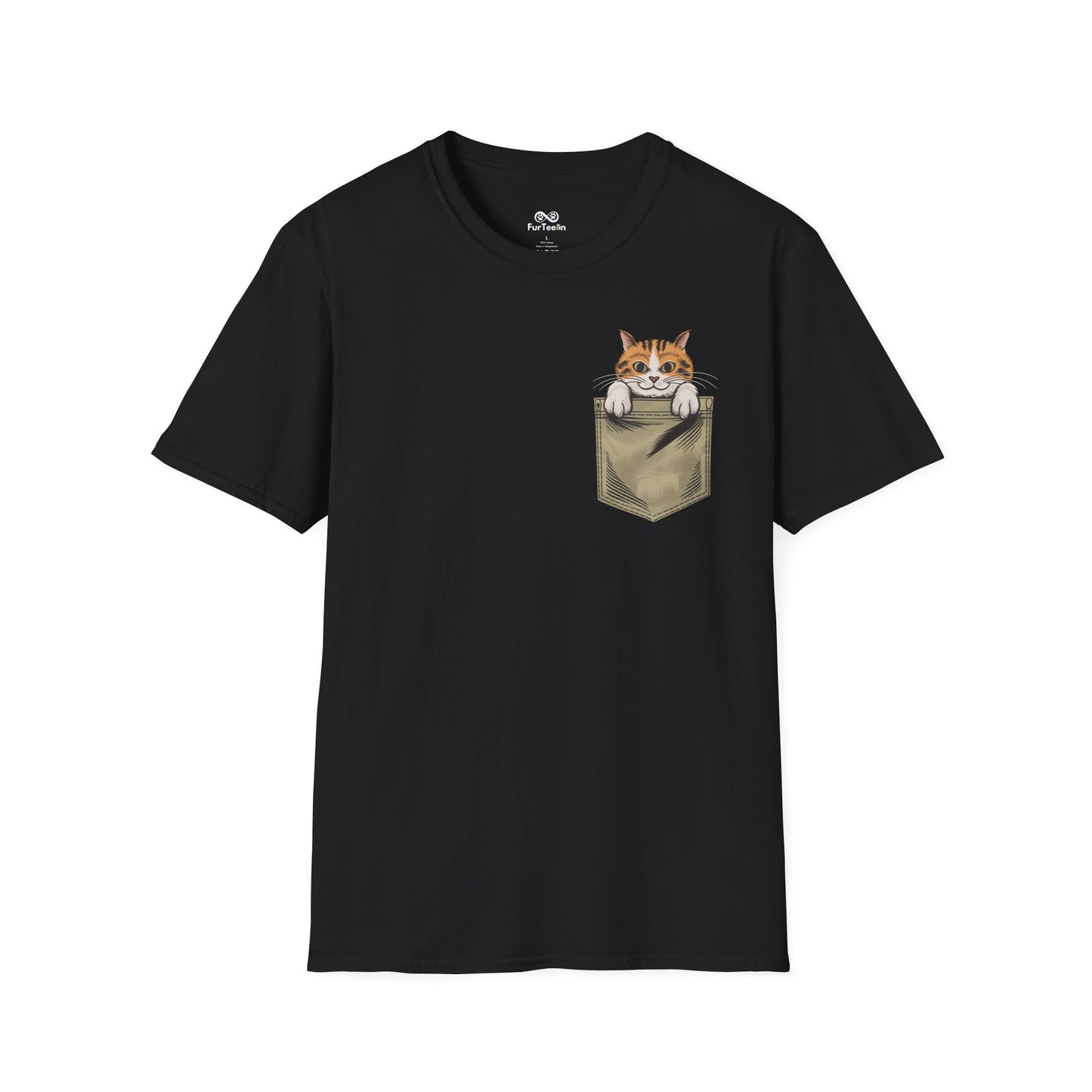 Pocket Graphic Cat Unisex T-Shirt