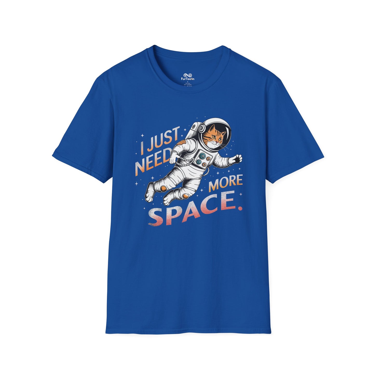 "I Just Need More Space" Text Graphic Cat Unisex T-Shirt