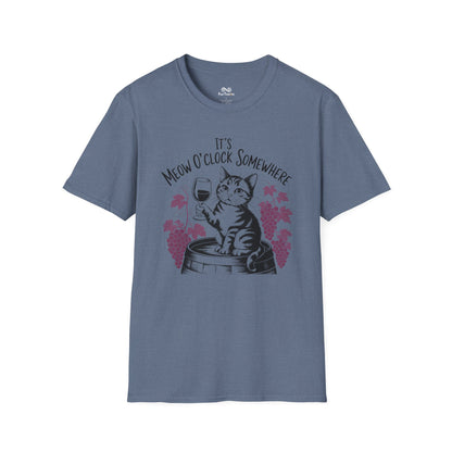 It's Meow O' Clock Somewhere Graphic Cat Unisex T-Shirt