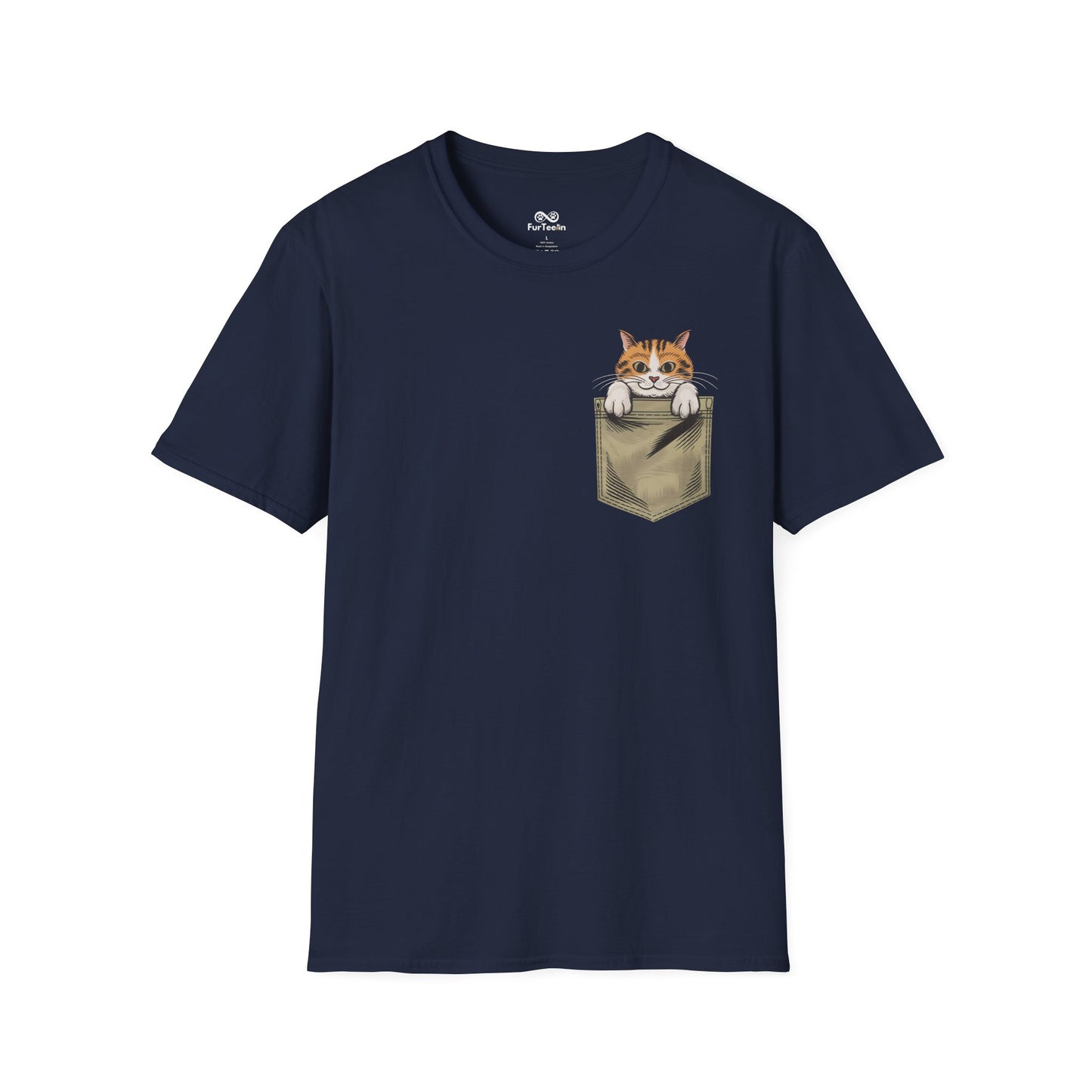 Pocket Graphic Cat Unisex T-Shirt