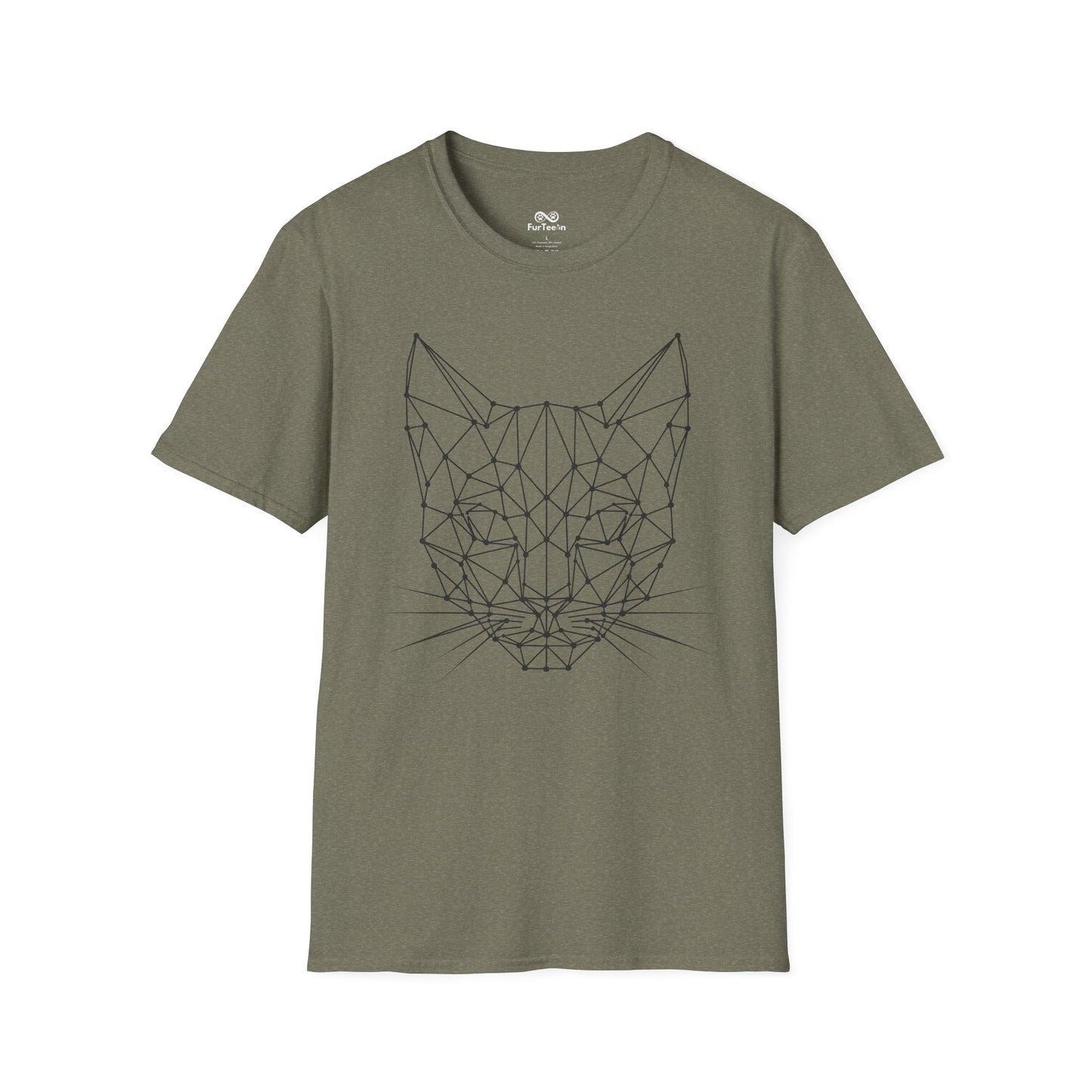Geometric Outline Cat Unisex T-Shirt