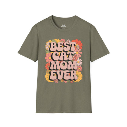 Best Cat Mom Ever Text Graphic Cat Unisex T-Shirt
