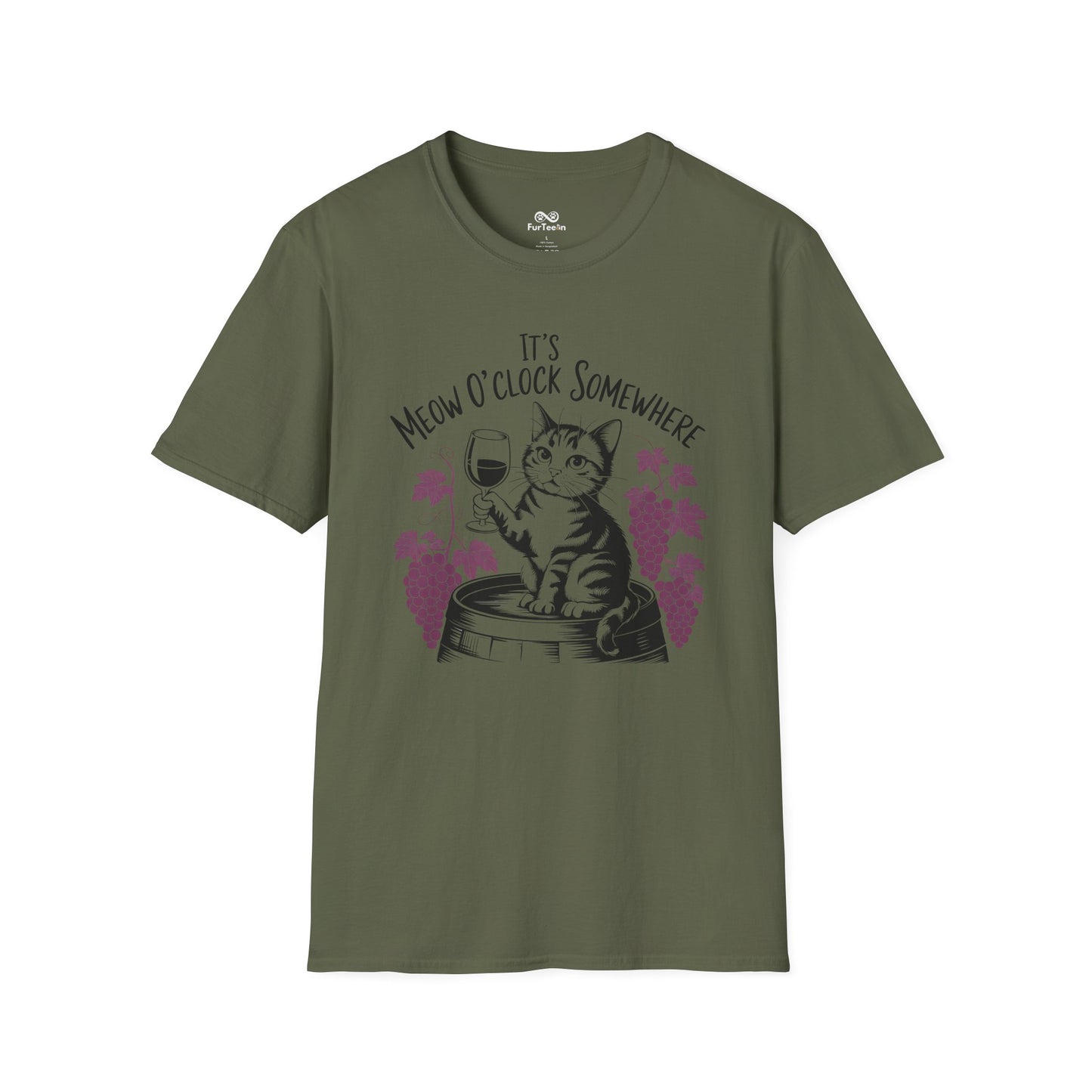 It's Meow O' Clock Somewhere Graphic Cat Unisex T-Shirt