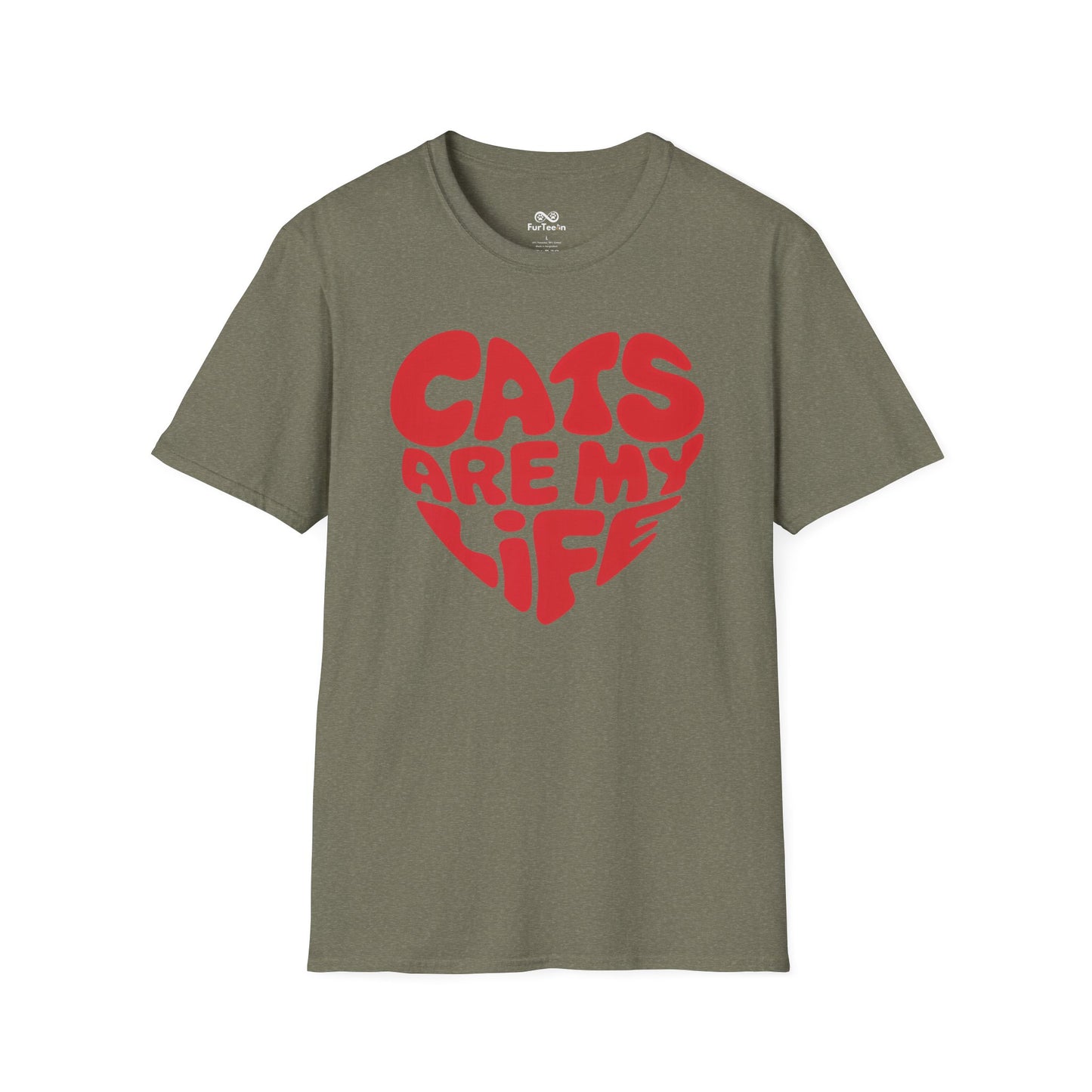 Cats Are My Life Text Graphic Cat Unisex T-Shirt