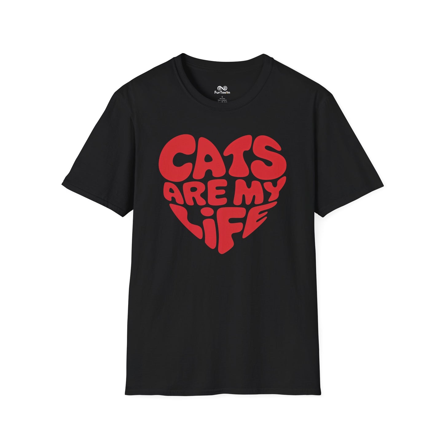 Cats Are My Life Text Graphic Cat Unisex T-Shirt