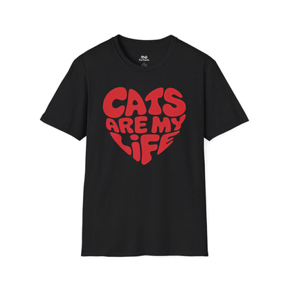 Cats Are My Life Text Graphic Cat Unisex T-Shirt