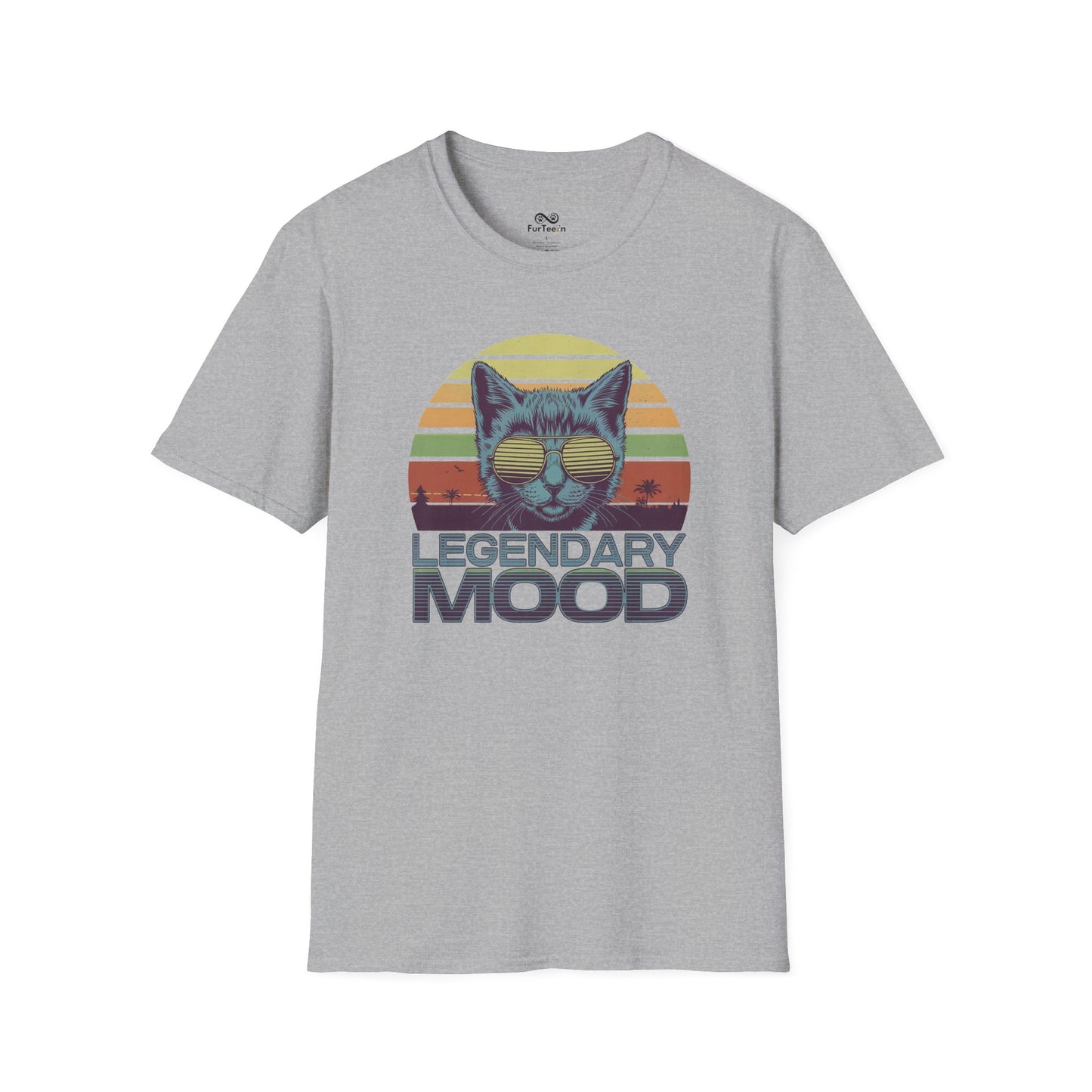 Legendary Mood Retro Sunset Vintage Graphic Unisex Cat T-Shirt