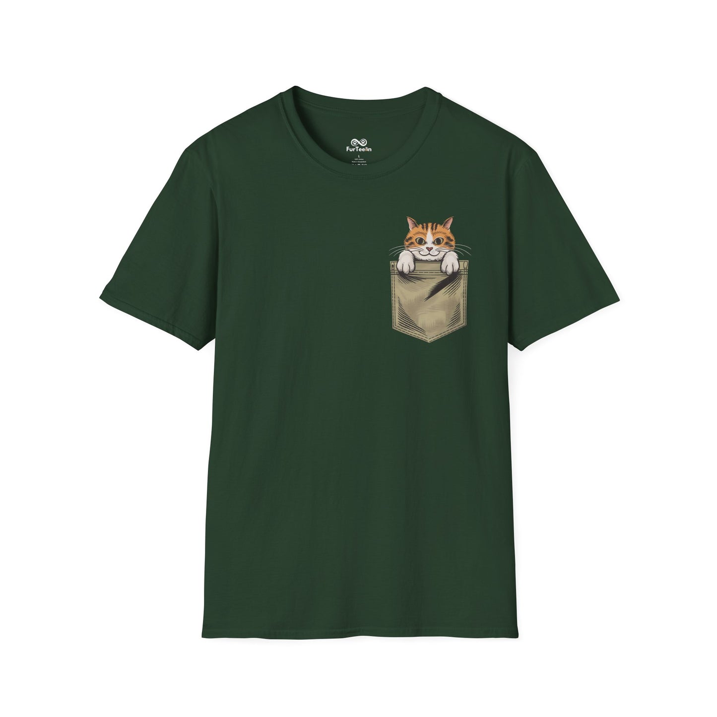 Pocket Graphic Cat Unisex T-Shirt