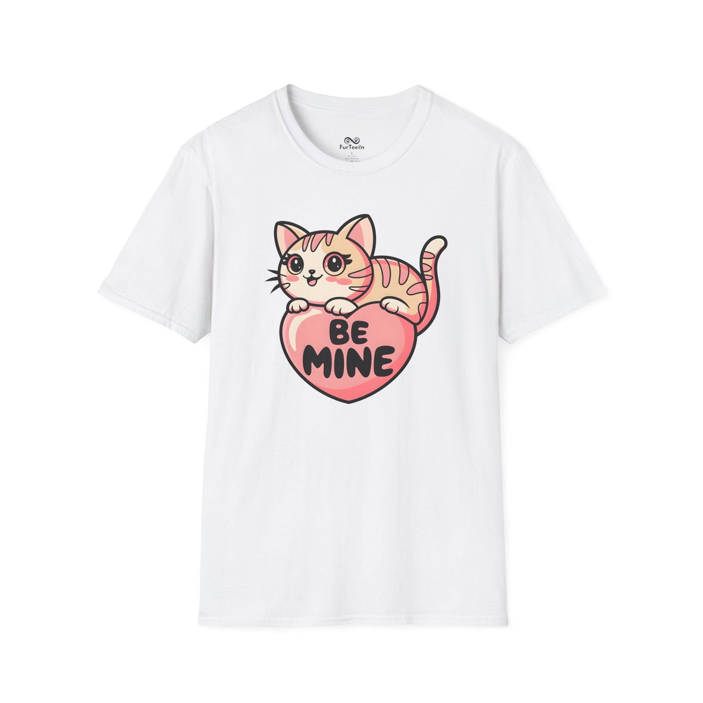 Be Mine Text Heart Graphic Cat Unisex T-Shirt
