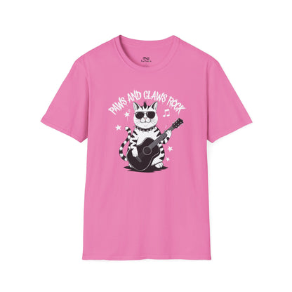 Paws And Claws Rock Text Graphic Unisex Cat T-Shirt