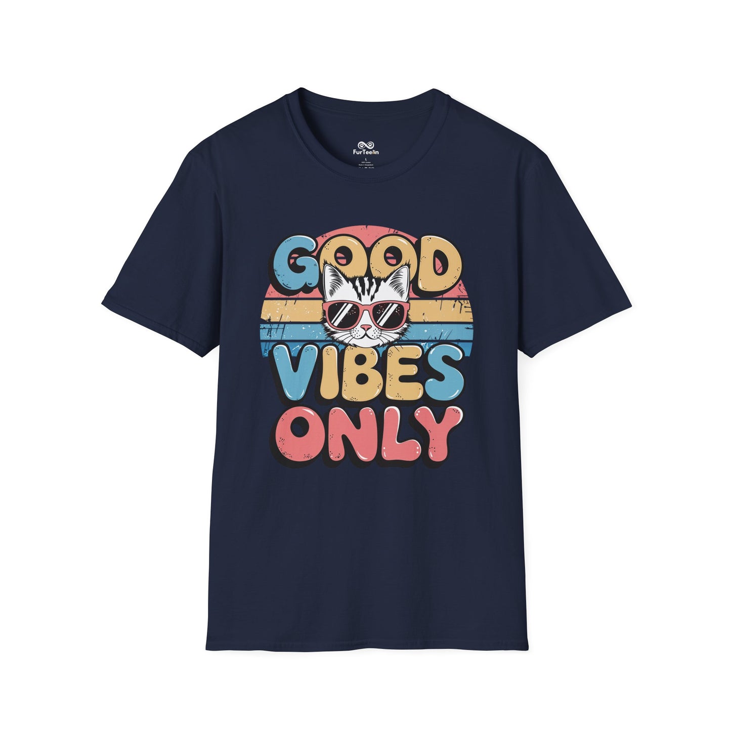 Good Vibes Only Graphic Cat Unisex T-Shirt