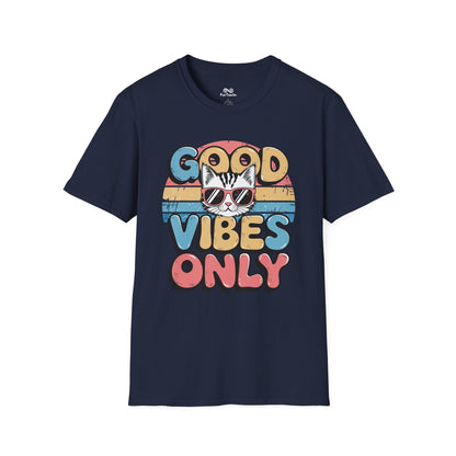 Good Vibes Only Graphic Cat Unisex T-Shirt