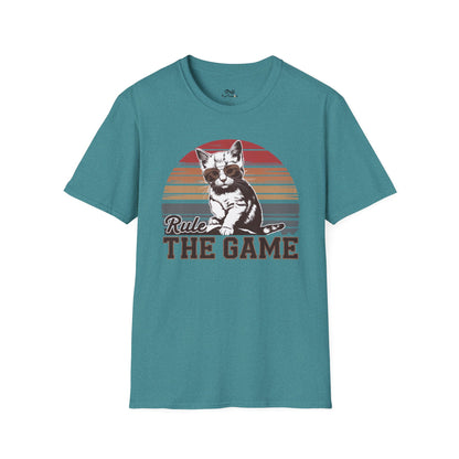 Rule The Game Retro Vintage Graphic Unisex Cat T-Shirt