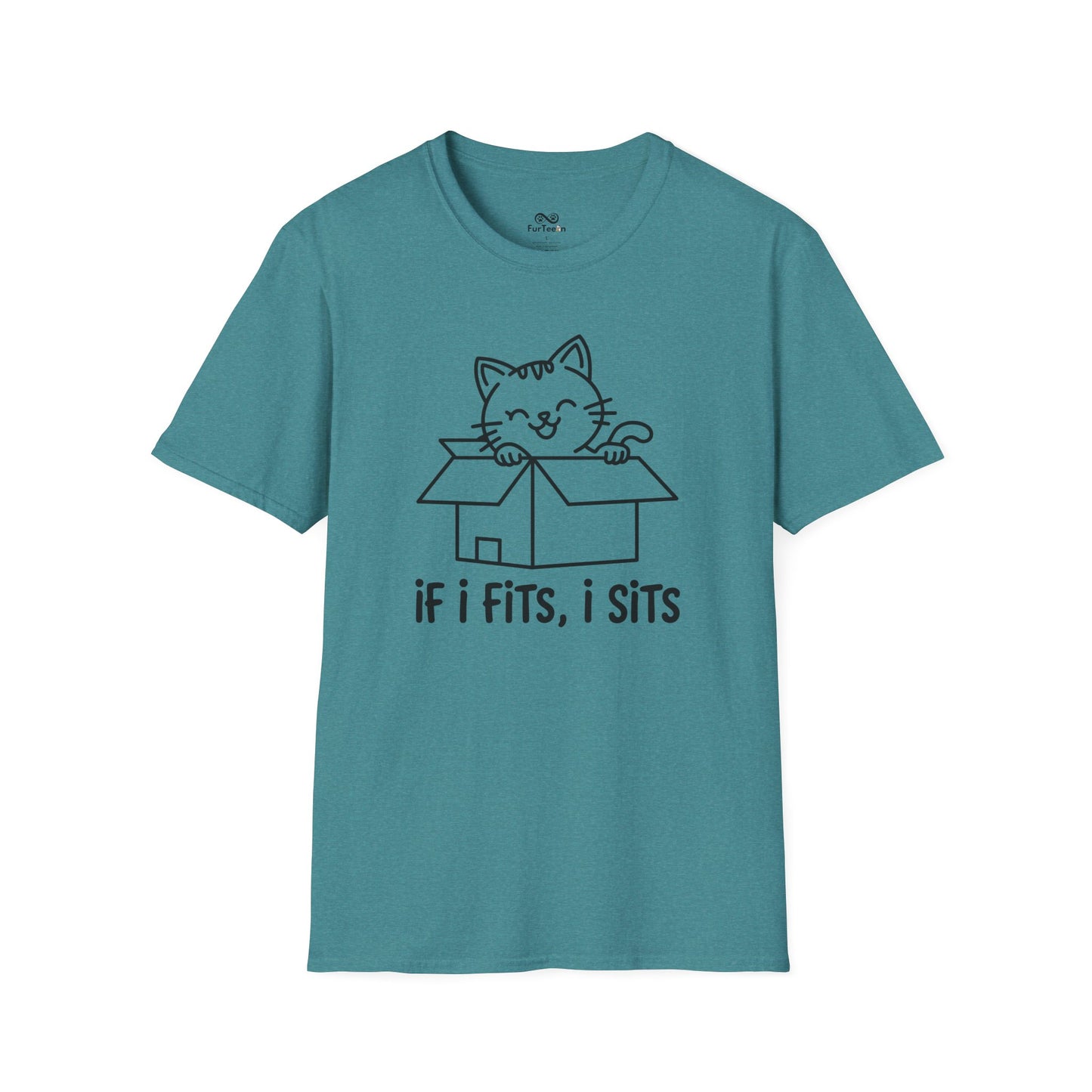 If i fit i sits Text Graphic Cat Unisex T-Shirt
