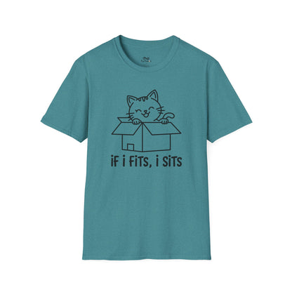 If i fit i sits Text Graphic Cat Unisex T-Shirt