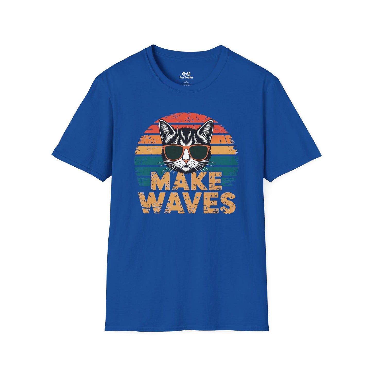 Make Waves Text Graphic Cat Unisex T-Shirt