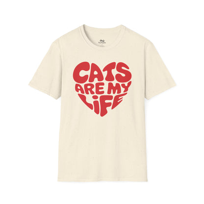 Cats Are My Life Text Graphic Cat Unisex T-Shirt