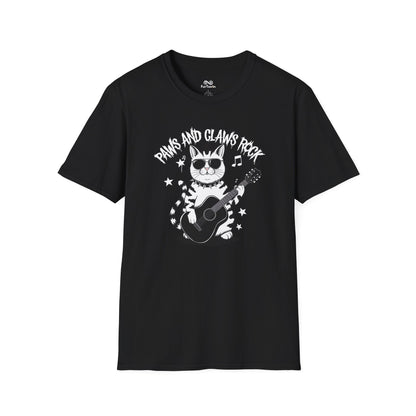 Paws And Claws Rock Text Graphic Unisex Cat T-Shirt