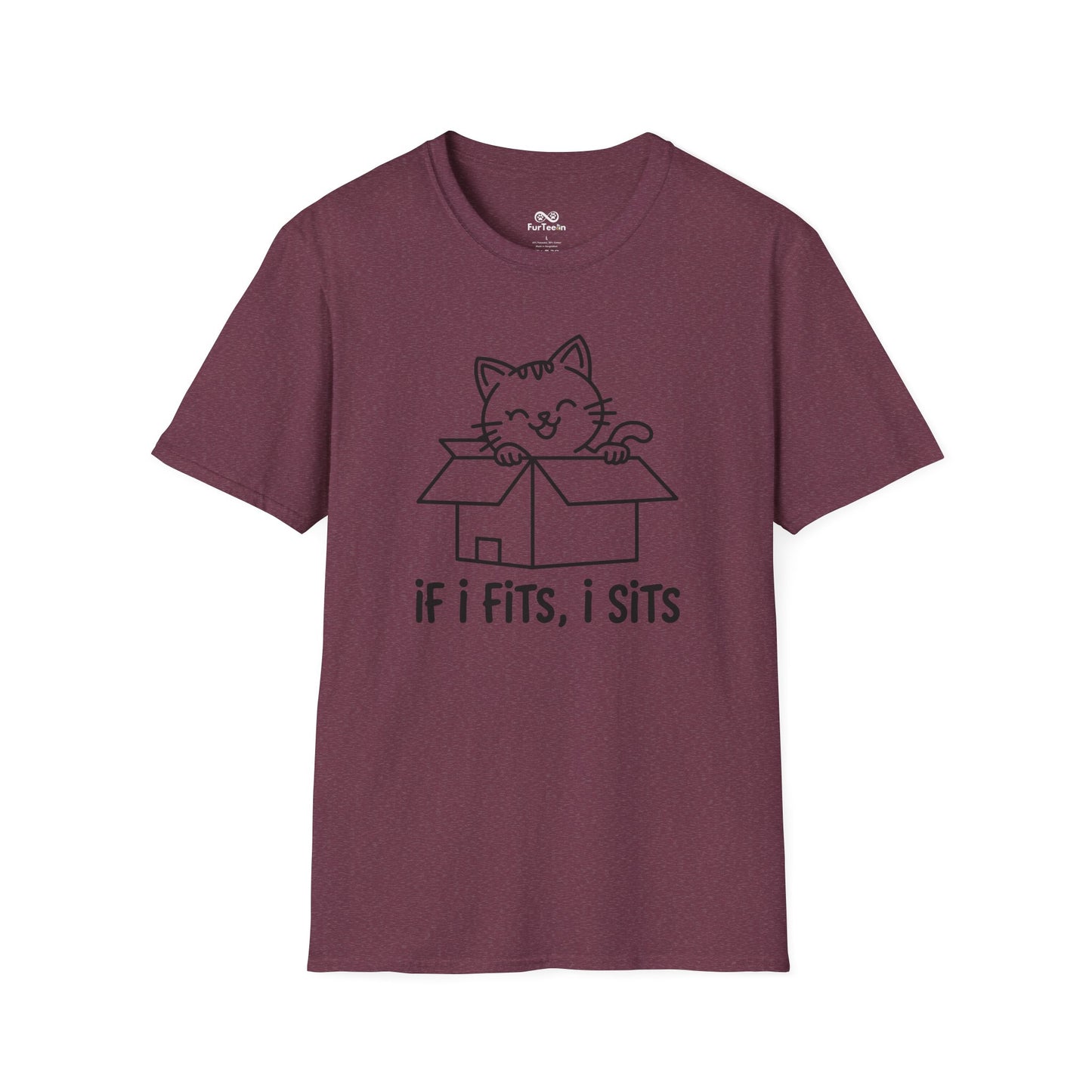 If i fit i sits Text Graphic Cat Unisex T-Shirt