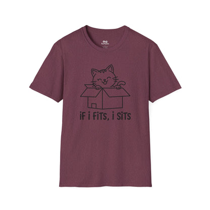 If i fit i sits Text Graphic Cat Unisex T-Shirt