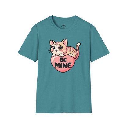 Be Mine Text Heart Graphic Cat Unisex T-Shirt