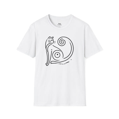 Minimalist Single Outline Cat Unisex T-Shirt