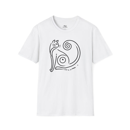 Minimalist Single Outline Cat Unisex T-Shirt
