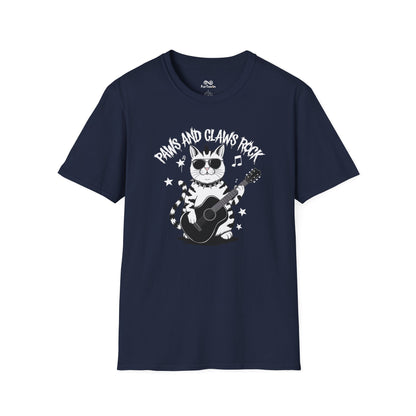 Paws And Claws Rock Text Graphic Unisex Cat T-Shirt
