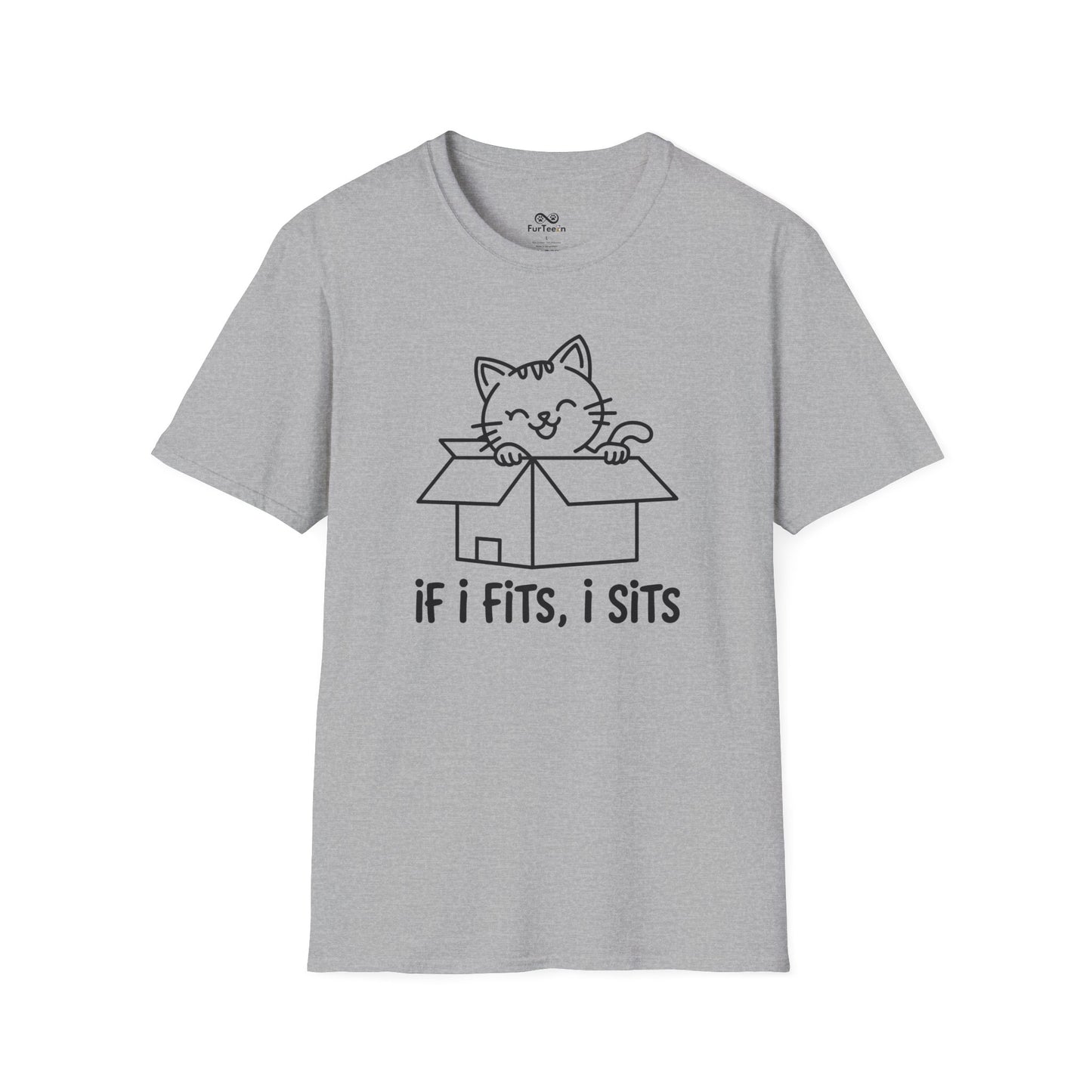 If i fit i sits Text Graphic Cat Unisex T-Shirt