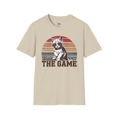Rule The Game Retro Vintage Graphic Unisex Cat T-Shirt
