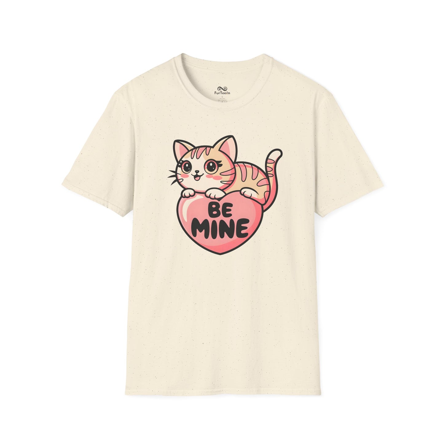 Be Mine Text Heart Graphic Cat Unisex T-Shirt