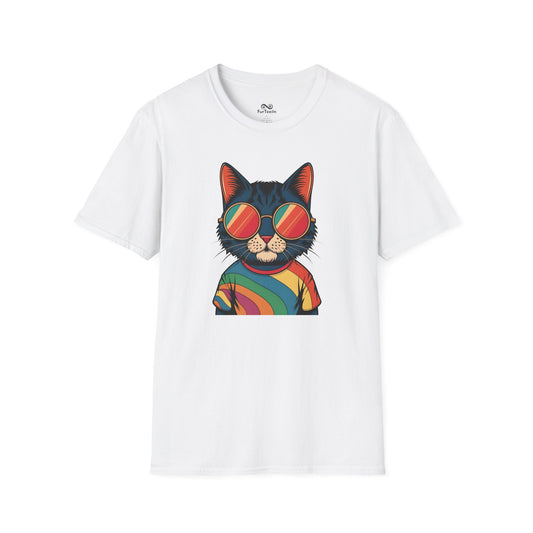 Cool Retro Unisex Cat T-Shirt